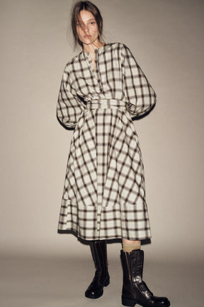 ZW COLLECTION CHECK SHIRT DRESS - Image 1