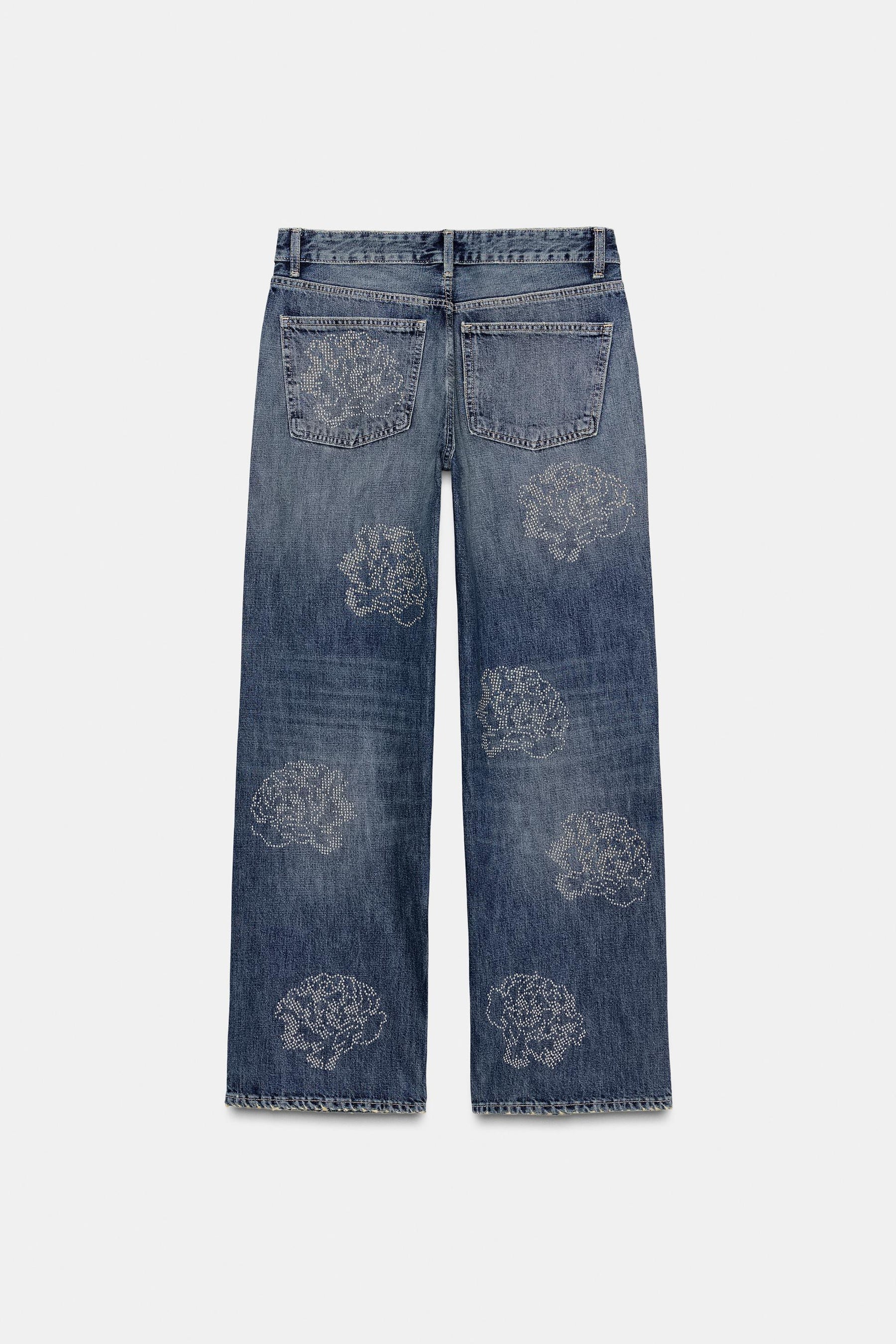 Floral High-Waist Jeans