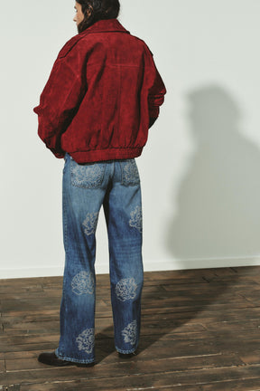 Floral High-Waist Jeans