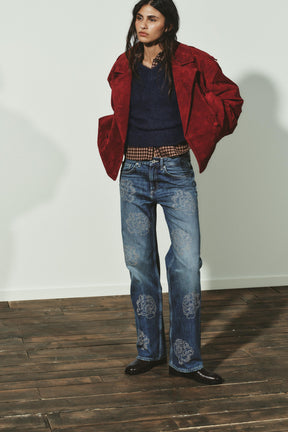 Floral High-Waist Jeans