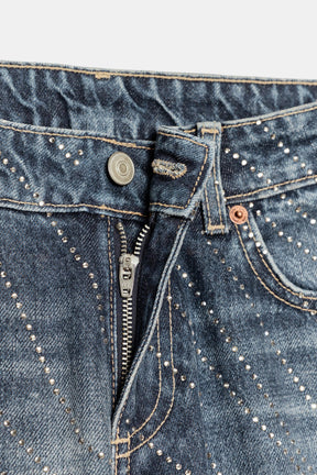 Rhinestone Wide-Leg Jeans