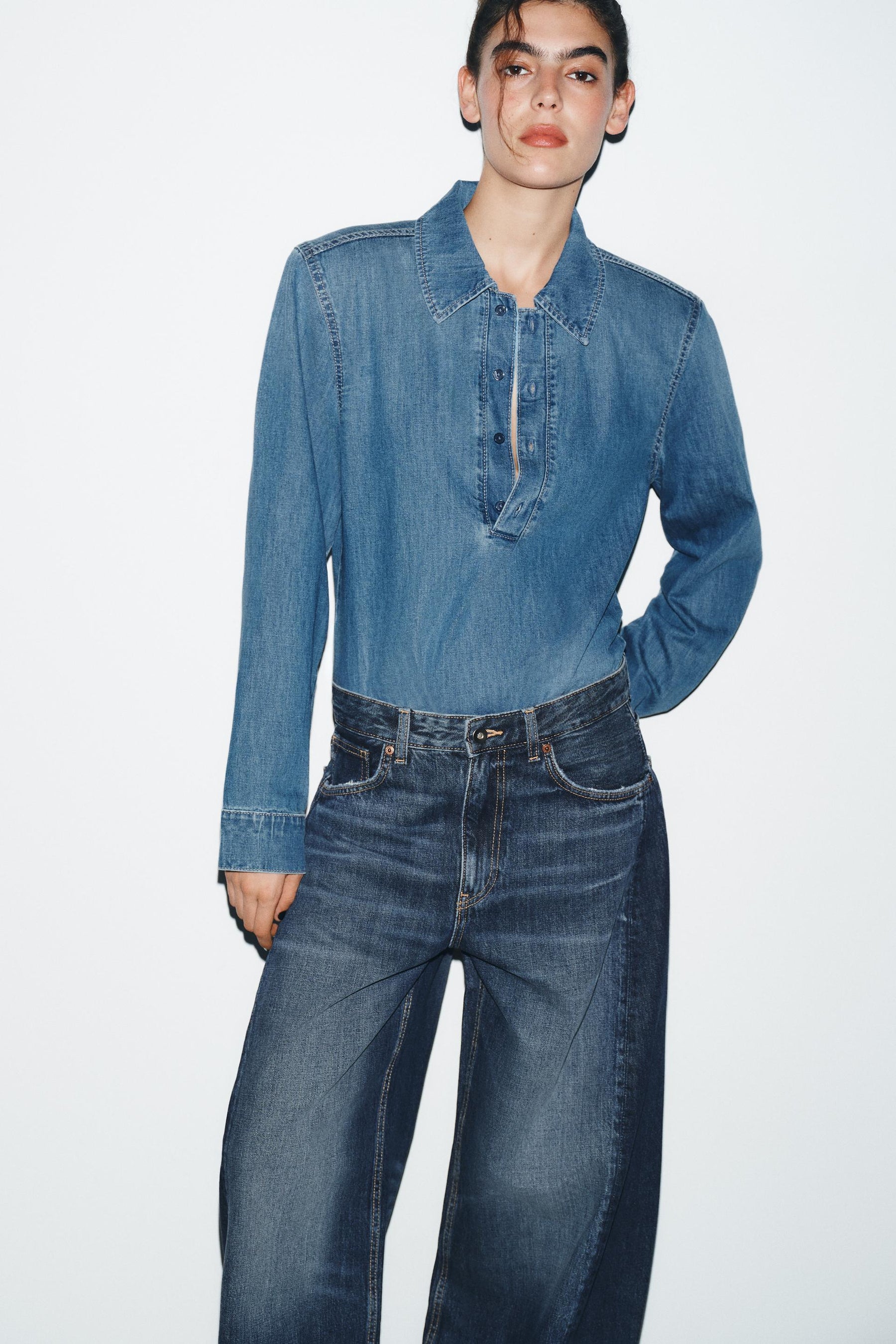 Oversize balloon high-waist jeans