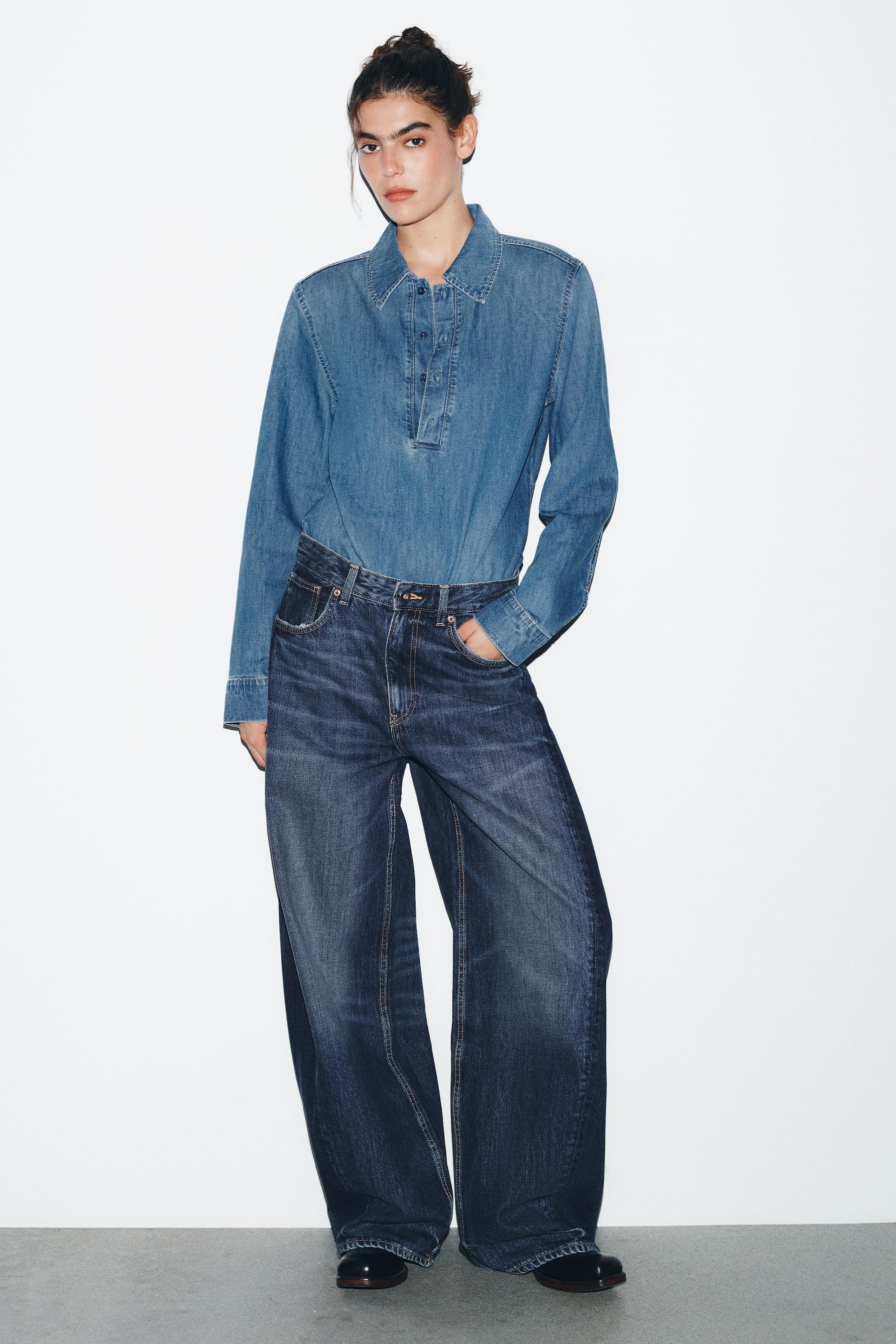 Oversize balloon high-waist jeans