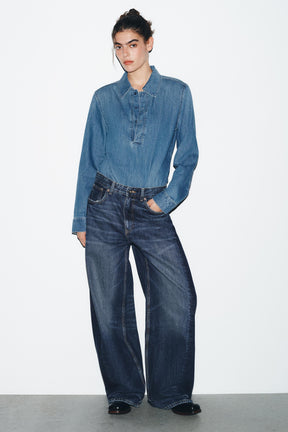 Oversize balloon high-waist jeans