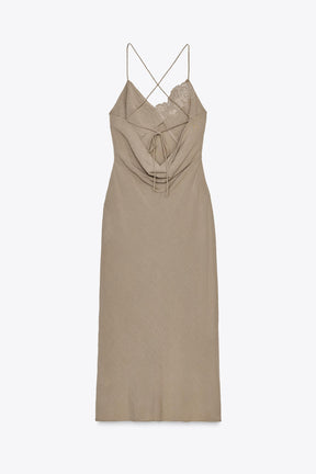 EMBROIDERED MIDI CAMISOLE DRESS - Image 4