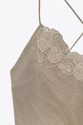 EMBROIDERED MIDI CAMISOLE DRESS - Image 5