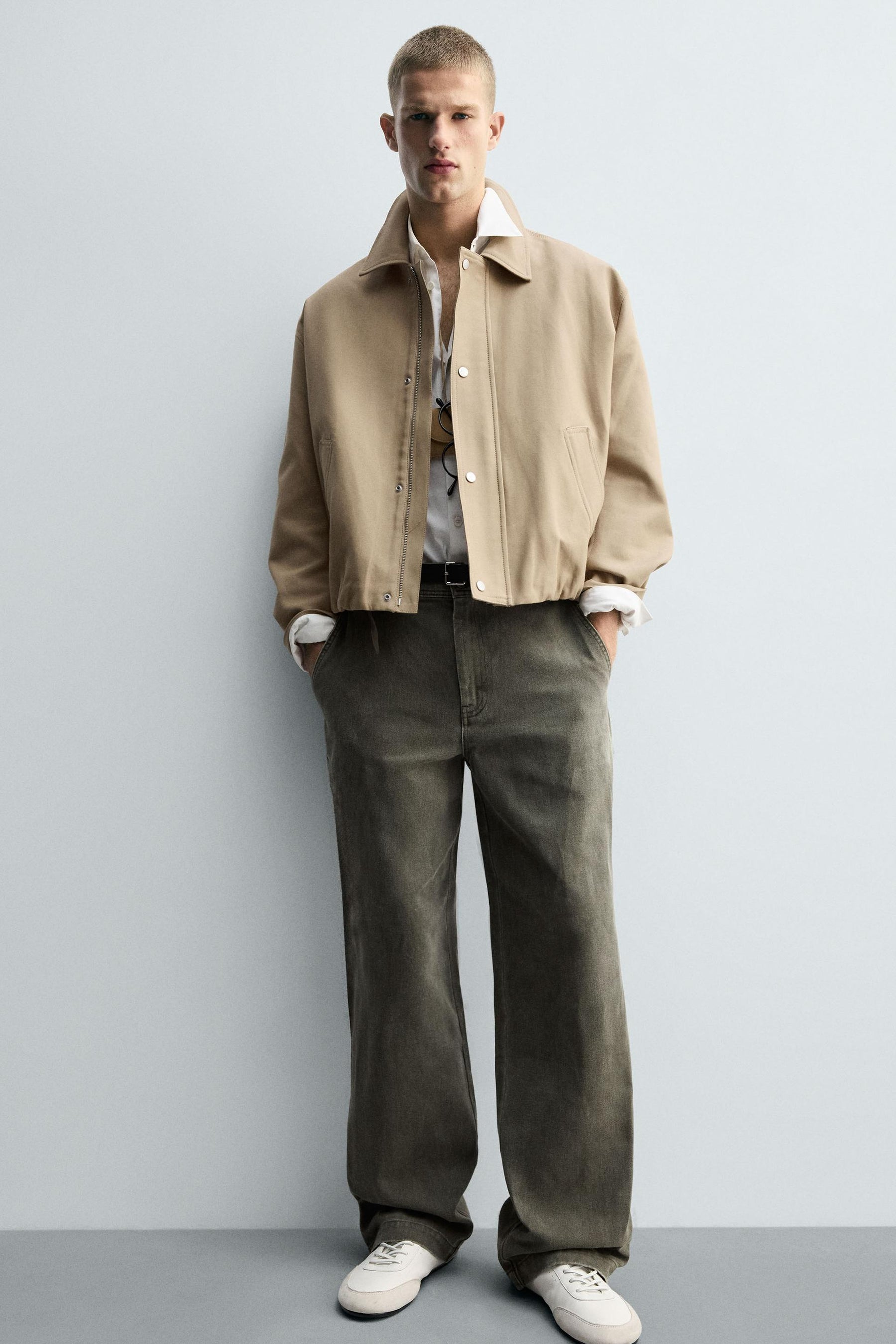 WASHED WIDE-LEG TROUSERS - Image 5