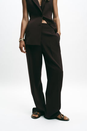 Straight-leg trousers with stripe