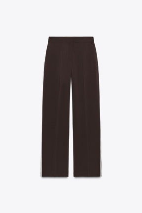 Straight-leg trousers with stripe