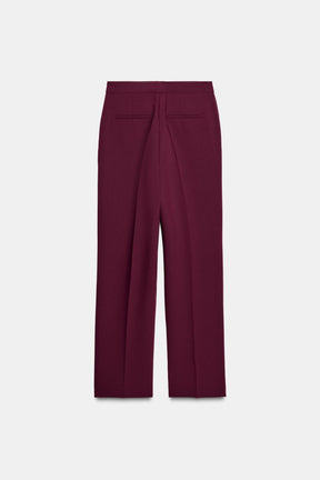 Straight high-waist trousers
