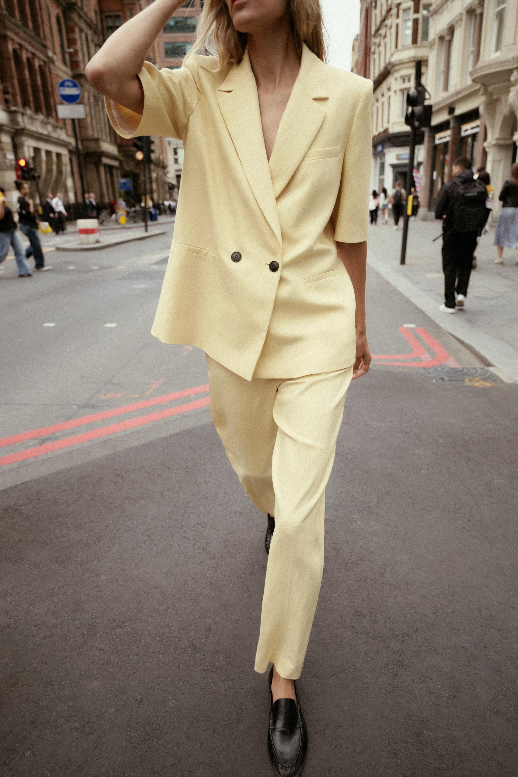 Textured Straight-Leg Trousers