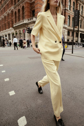 Textured Straight-Leg Trousers