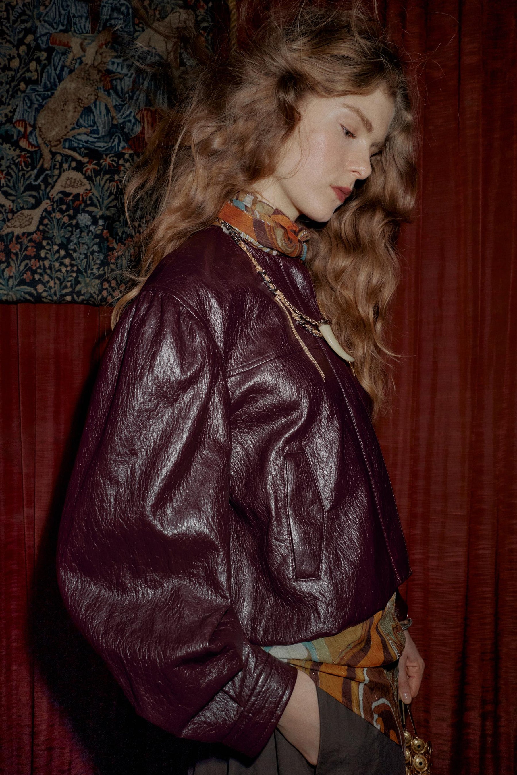 FAUX LEATHER BALLOON BOMBER JACKET - Image 3