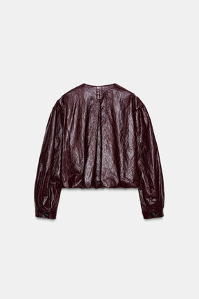 FAUX LEATHER BALLOON BOMBER JACKET - Image 5