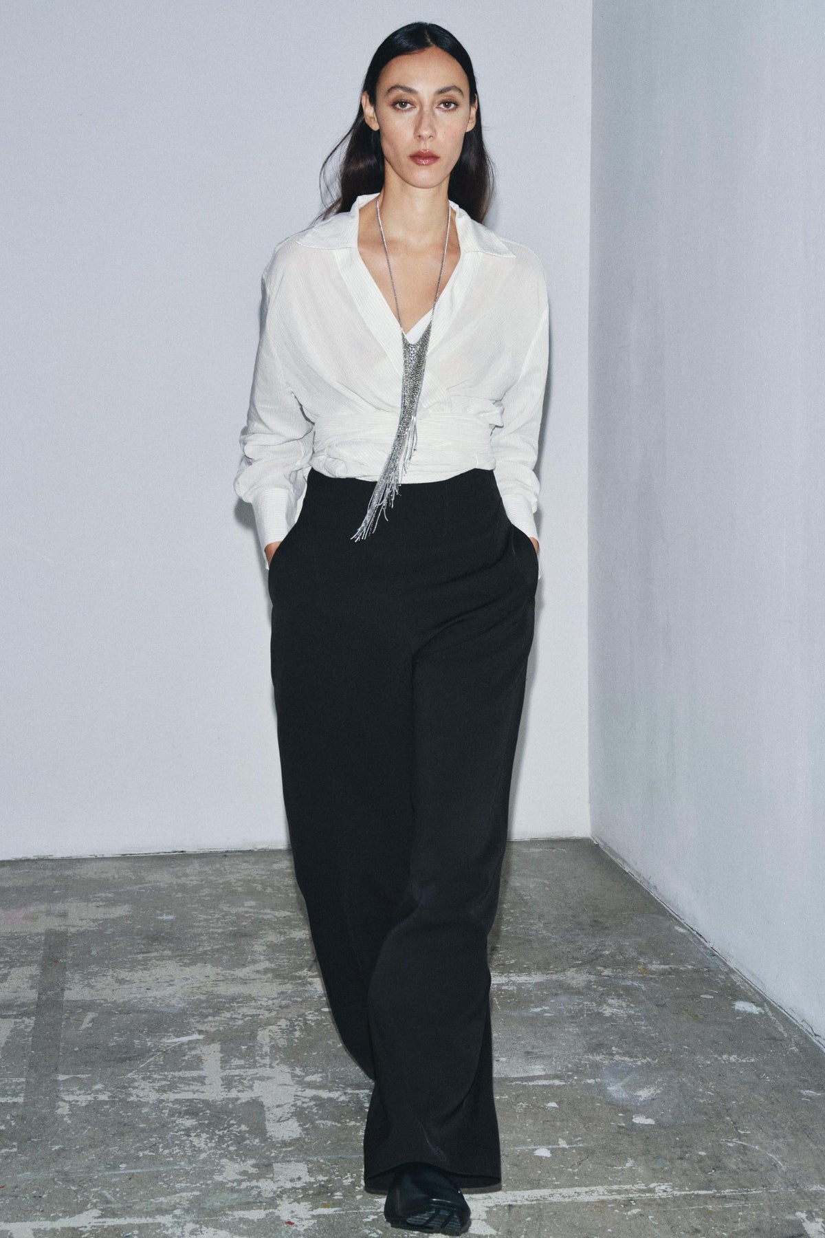 High-waist Trousers with Zip