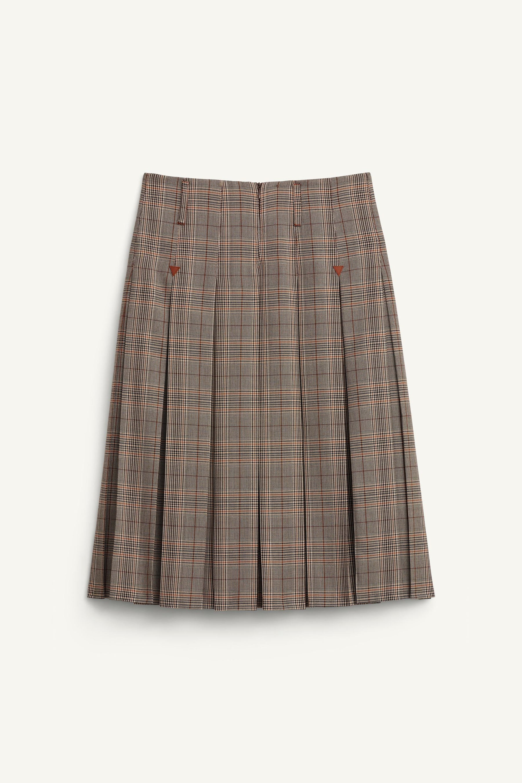 CHECK BOX PLEAT SKIRT