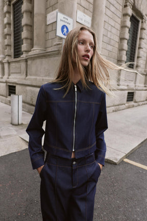 CONTRAST TOPSTITCHING JACKET - Image 2