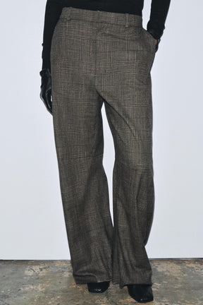 Checked Wool Balloon Trousers