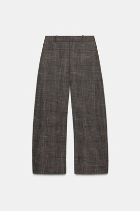 Checked Wool Balloon Trousers