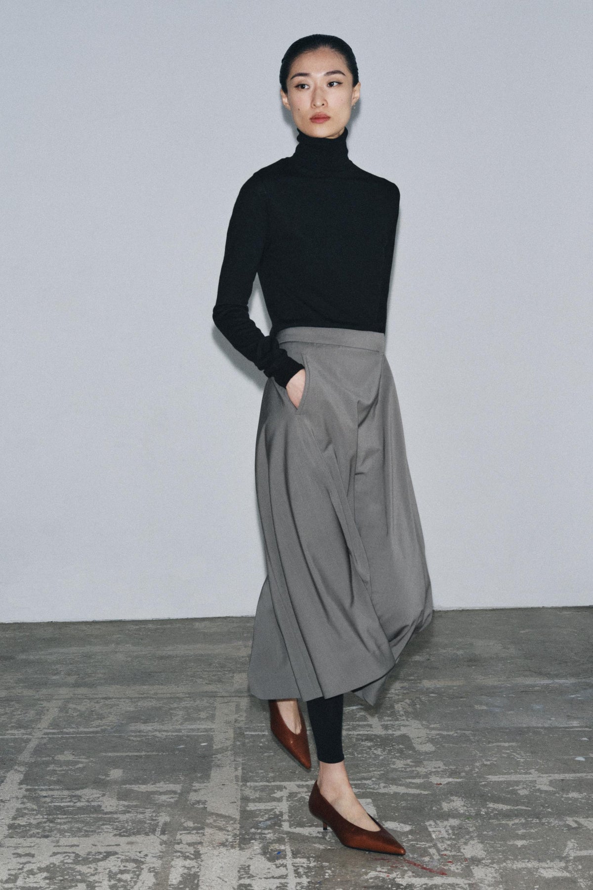 Wool Asymmetric Skirt