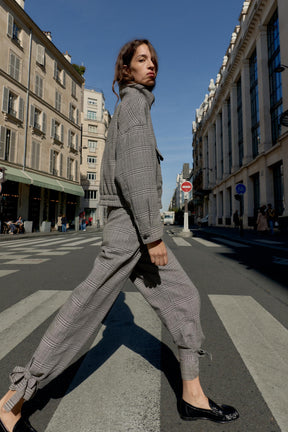 HOUNDSTOOTH TIE-HEM TROUSERS