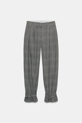 HOUNDSTOOTH TIE-HEM TROUSERS