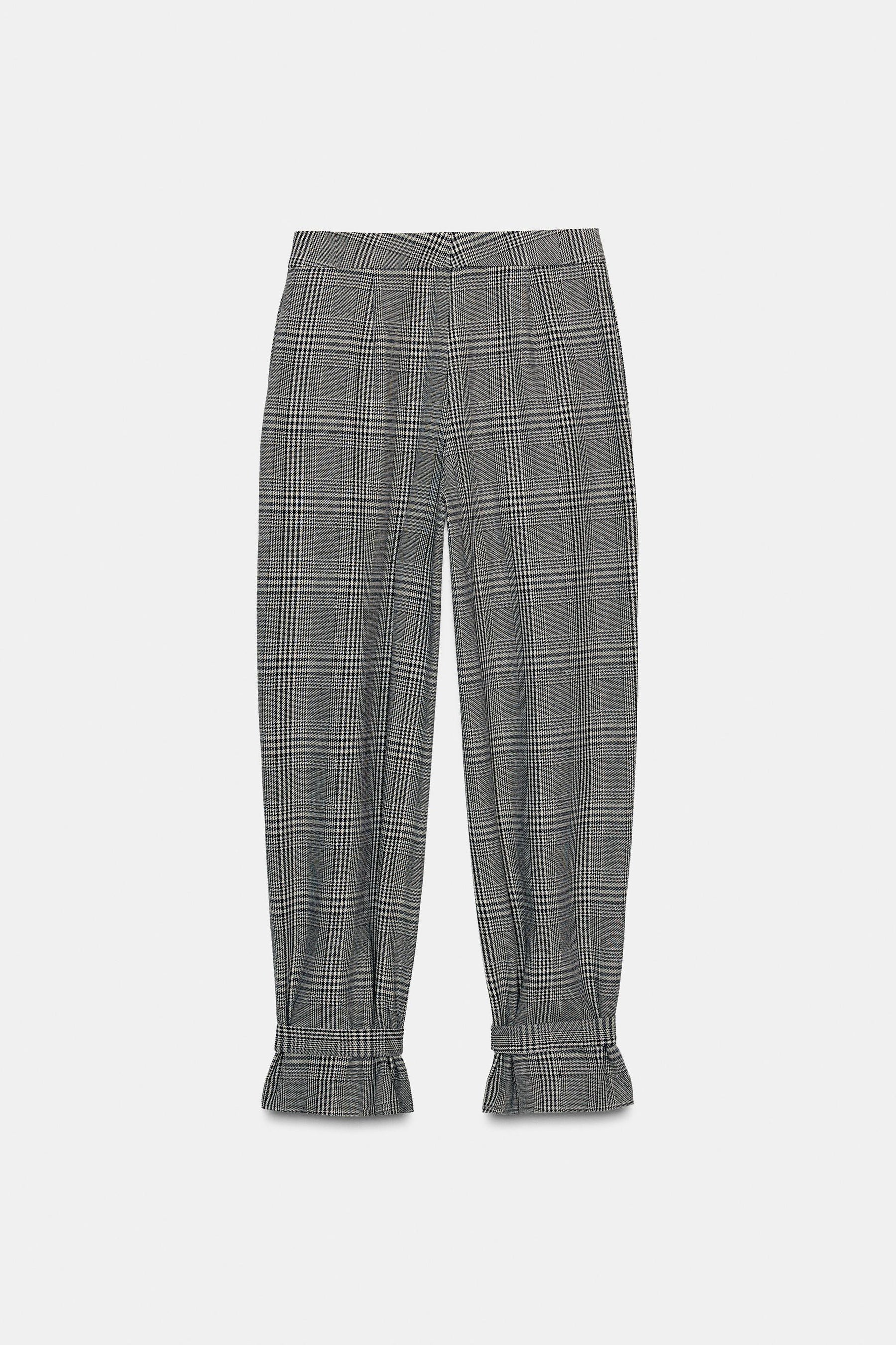 HOUNDSTOOTH TIE-HEM TROUSERS