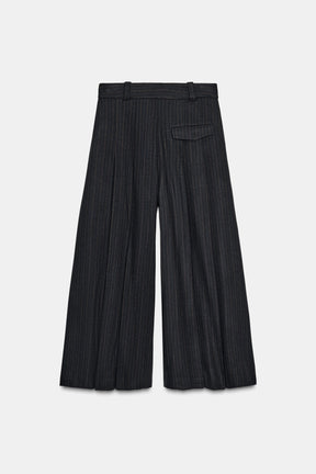 Striped Wide-Leg Trousers