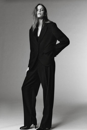 100% WOOL DARTED TROUSERS