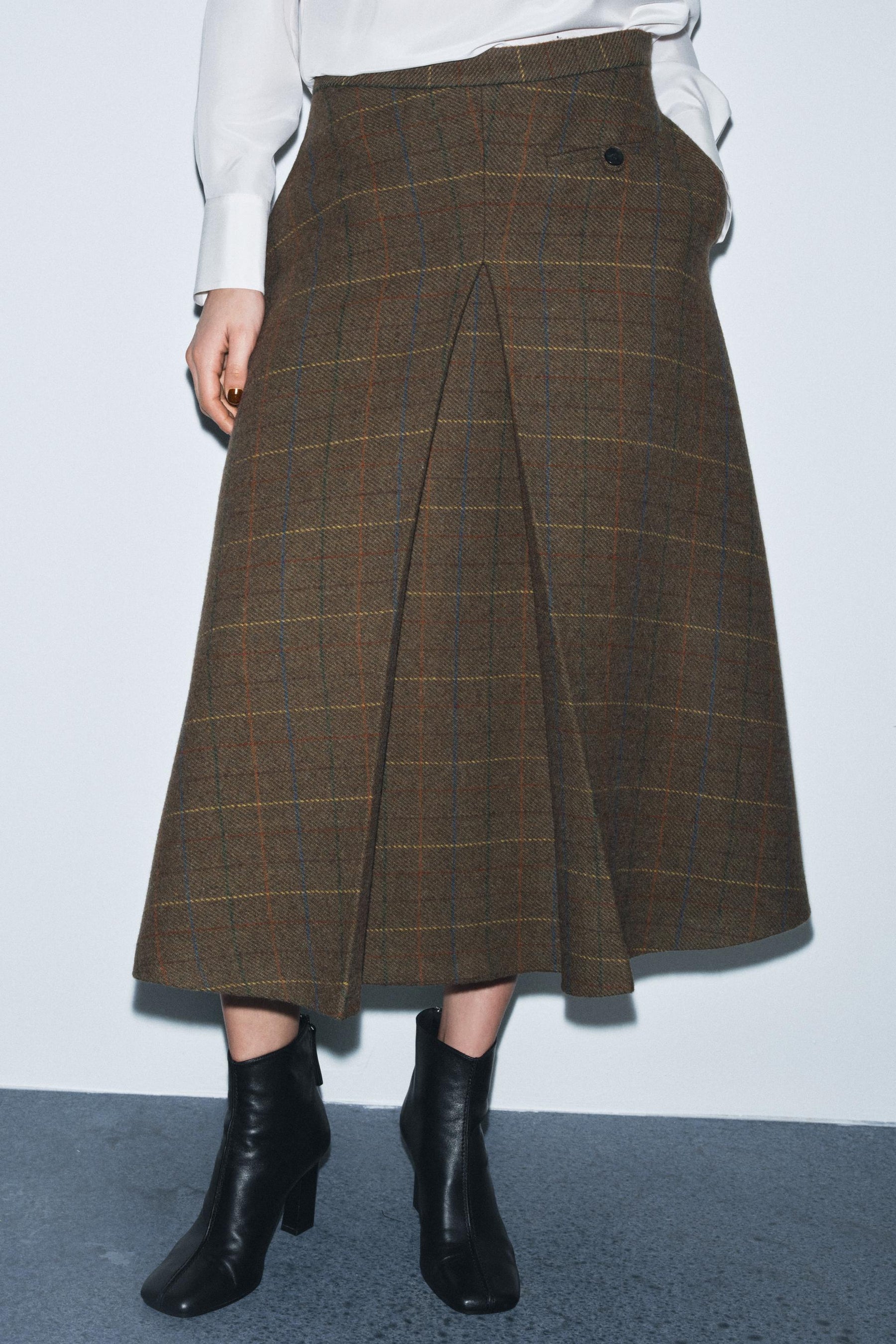 Wool Check Skirt