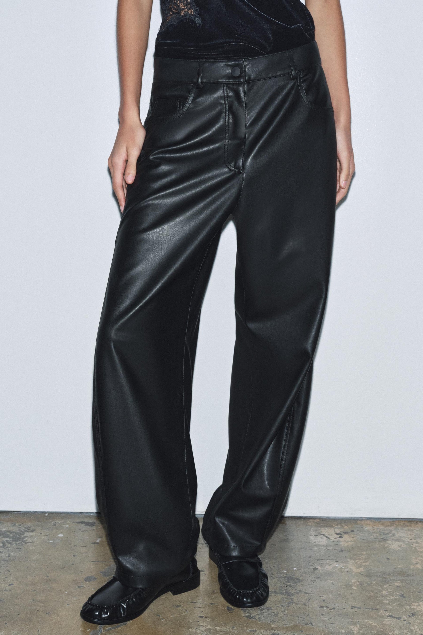 Leather Effect Balloon Trousers