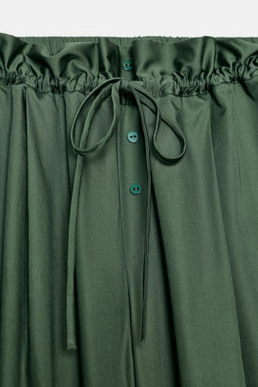 Contrasting Detail Poplin Trousers