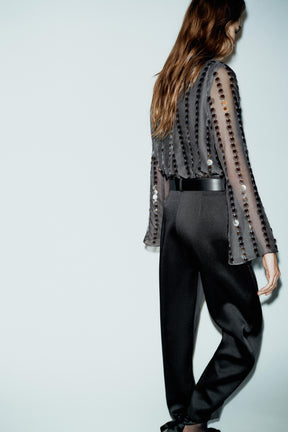 SATIN TROUSERS WITH BELT