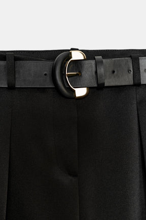 SATIN TROUSERS WITH BELT