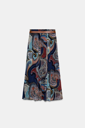 PRINTED MIDI SKIRT