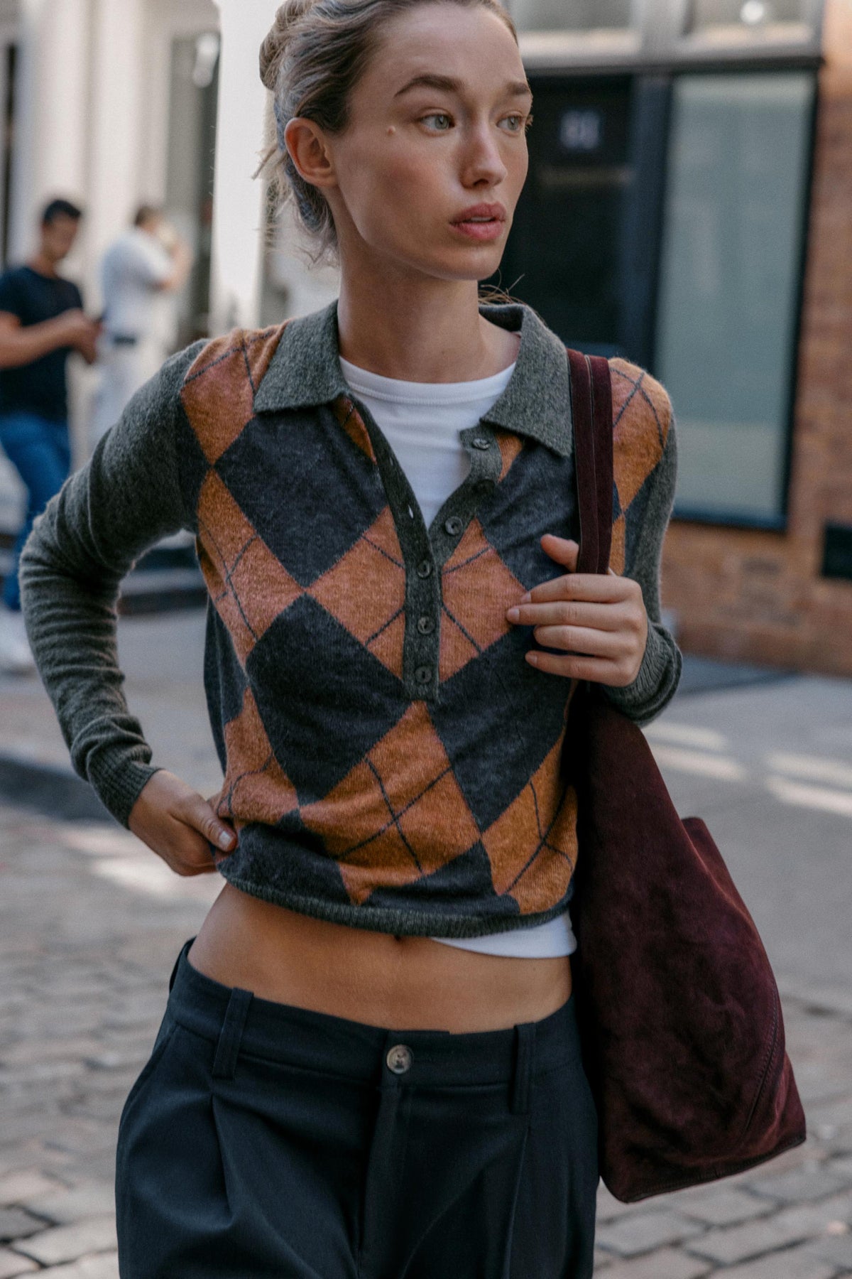 Diamond Knit Polo Shirt