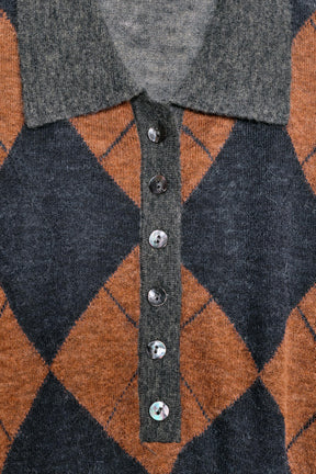 Diamond Knit Polo Shirt