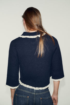 LACE PETER PAN COLLAR CARDIGAN - Image 5