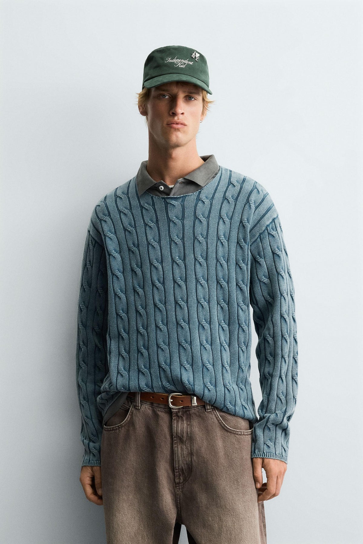 WASHED CABLE-KNIT SWEATER - Image 2
