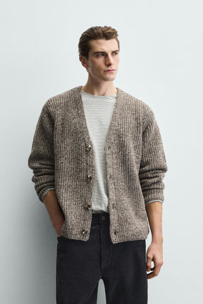 RIBBED TEXTURED CARDIGAN - Image 2