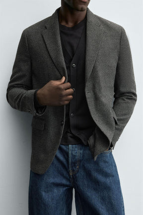 HOUNDSTOOTH TEXTURED BLAZER - Image 5