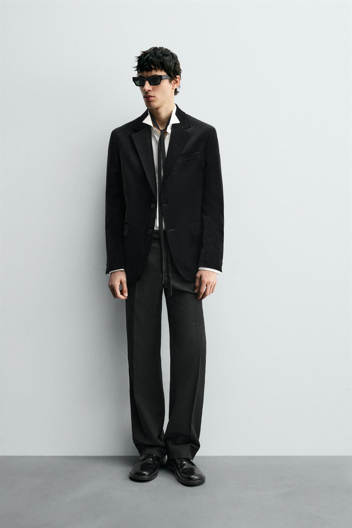 REGULAR FIT VELVET BLAZER - Image 1