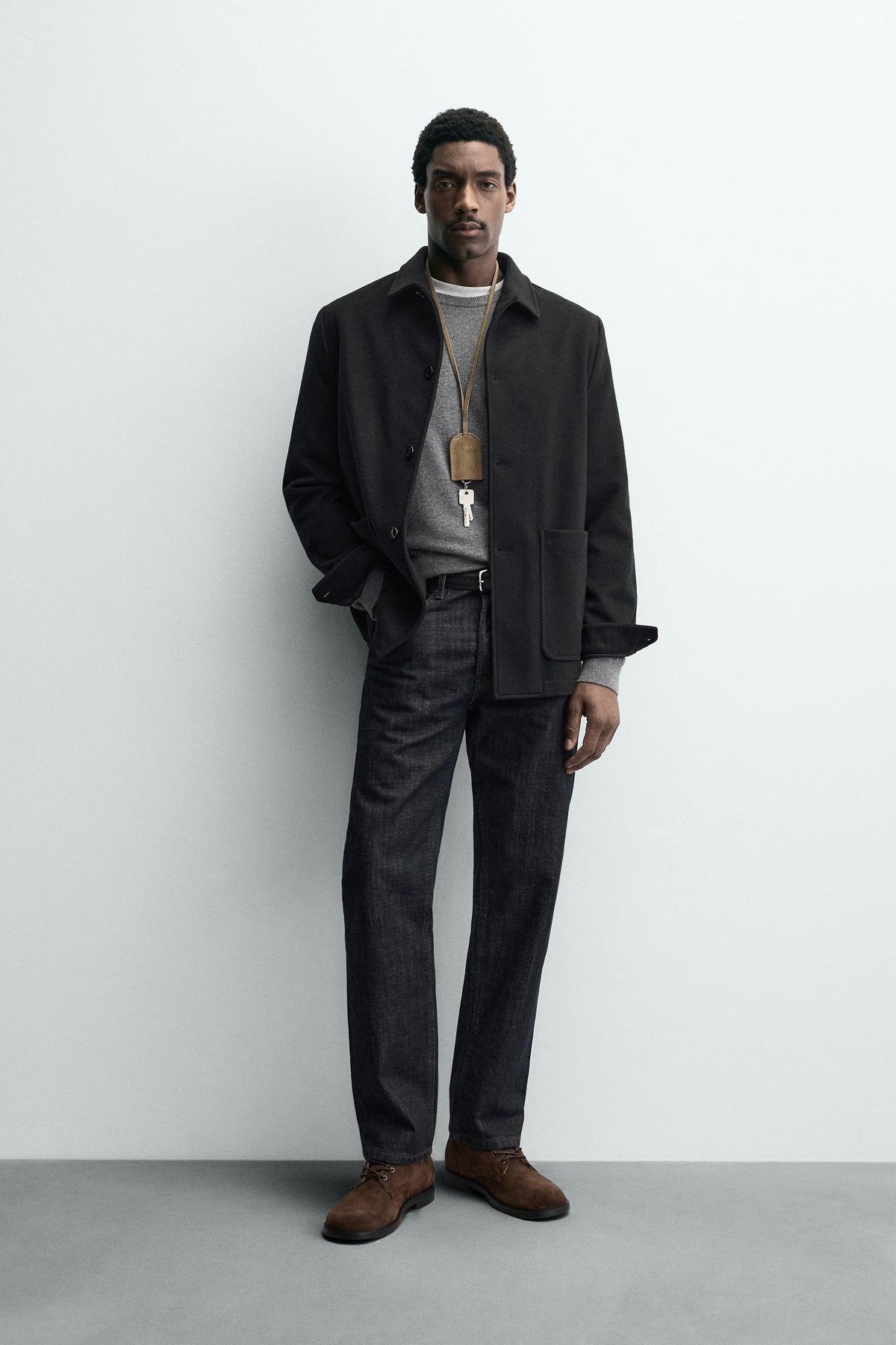 RELAXED FIT WOOL BLEND BLAZER - Image 1