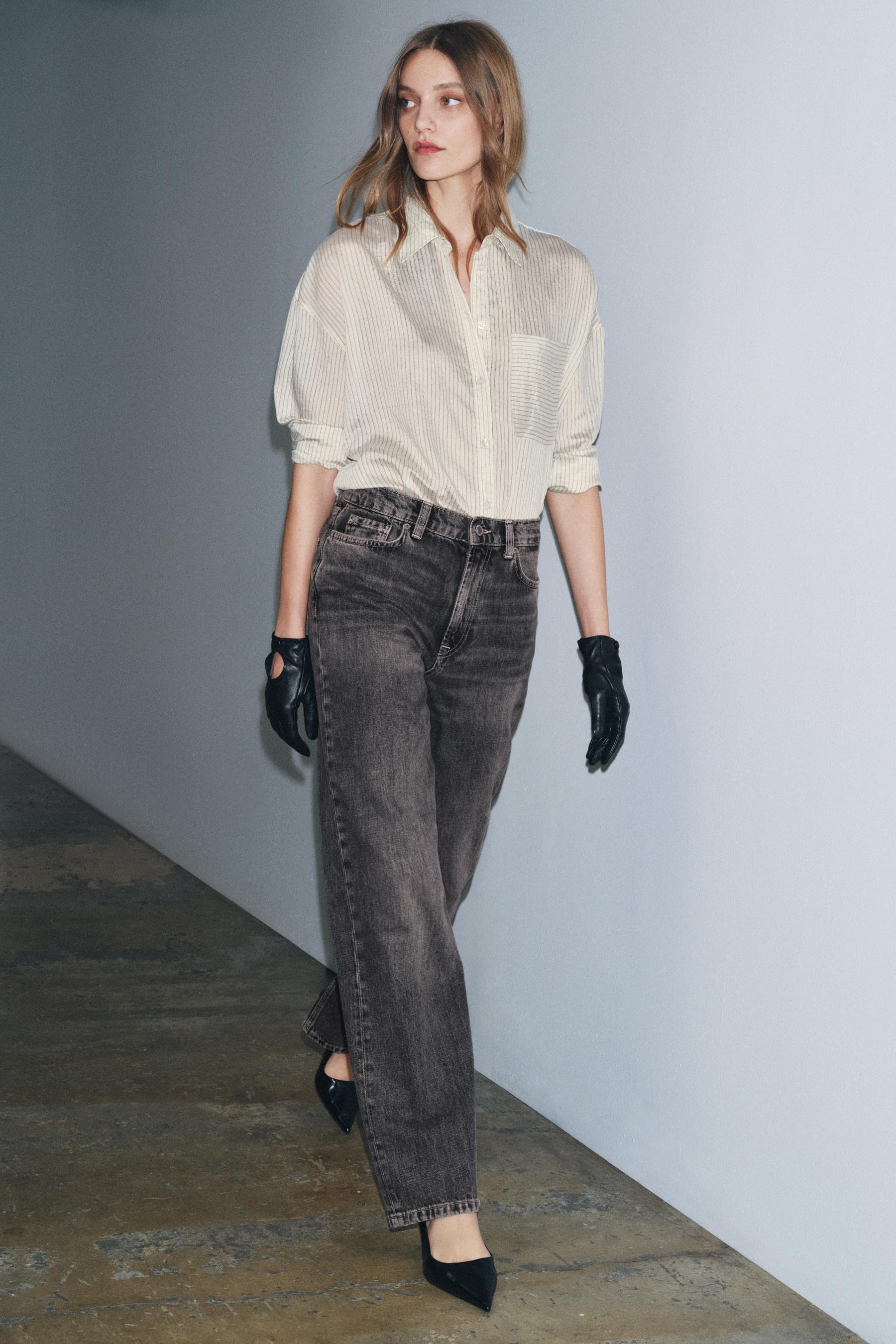 High-Waist Straight Jeans