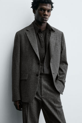 LIMITED EDITION TEXTURED WOOL BLEND SUIT BLAZER - Image 6