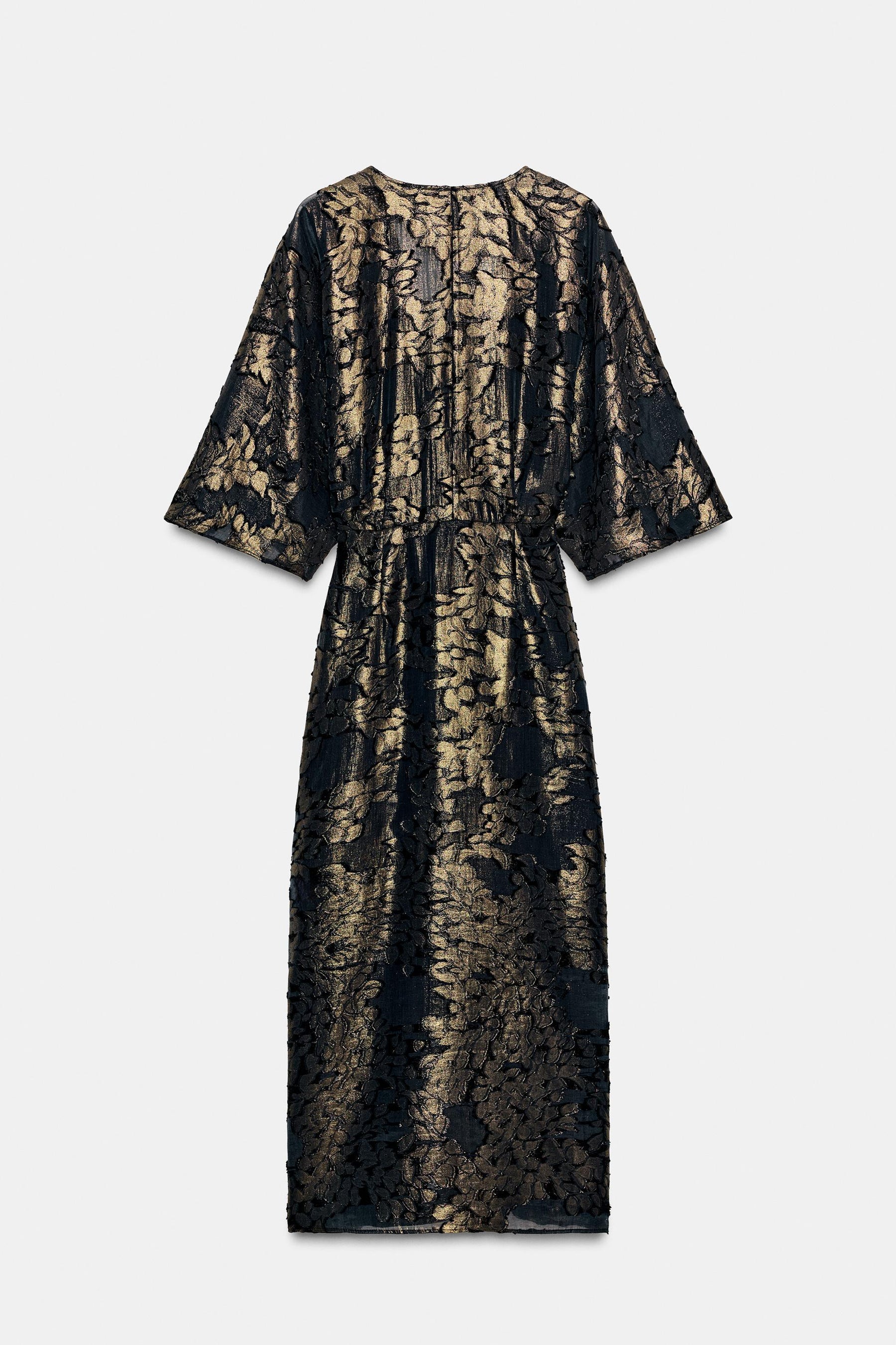 FOIL DRAPED MIDI DRESS - Image 3