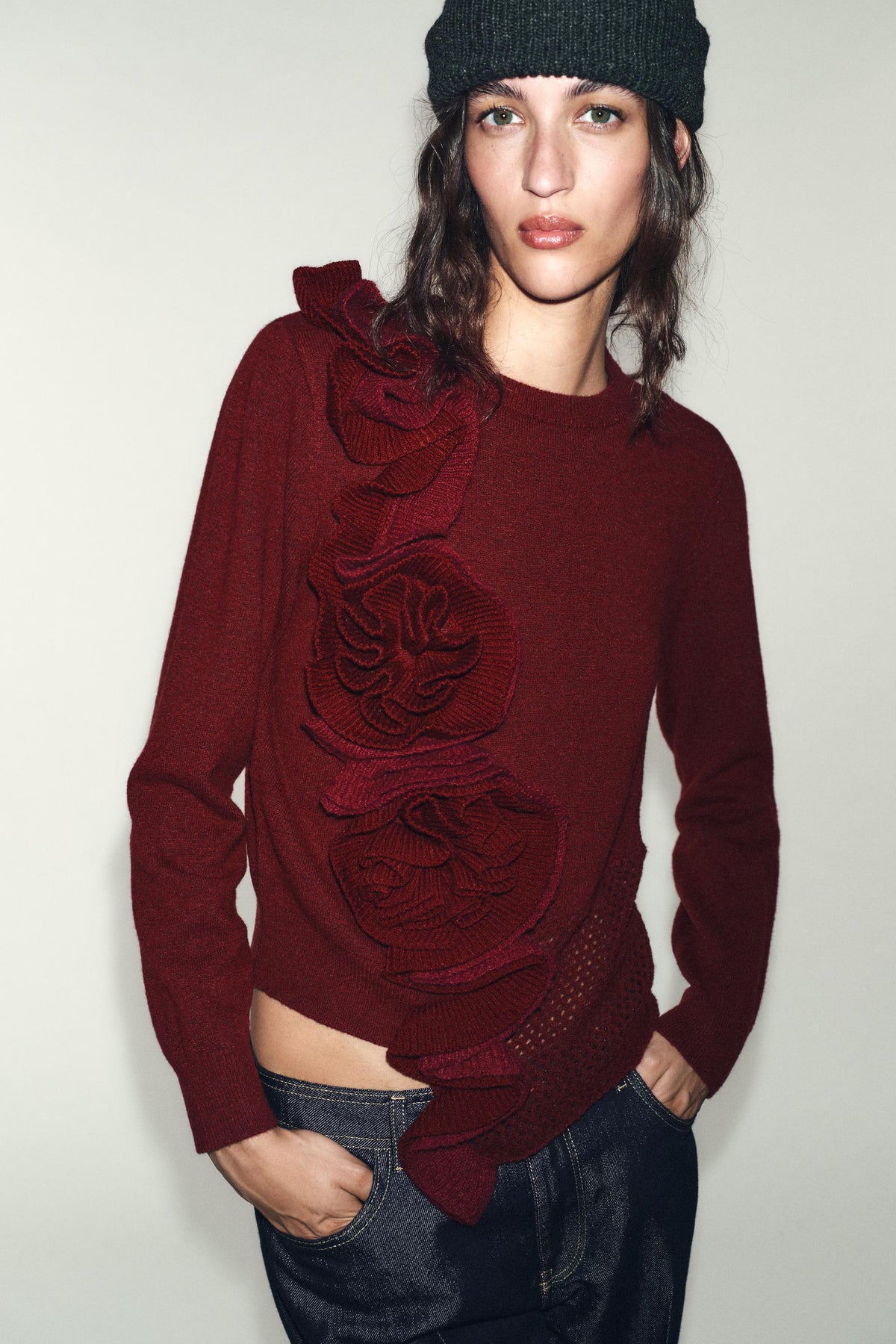 FLORAL TEXTURED KNIT JUMPER - Image 2