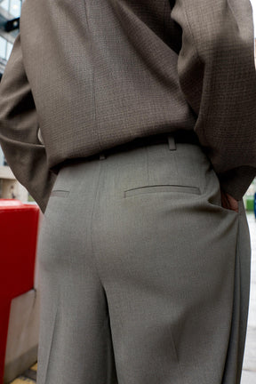 Belted Straight-Leg Trousers