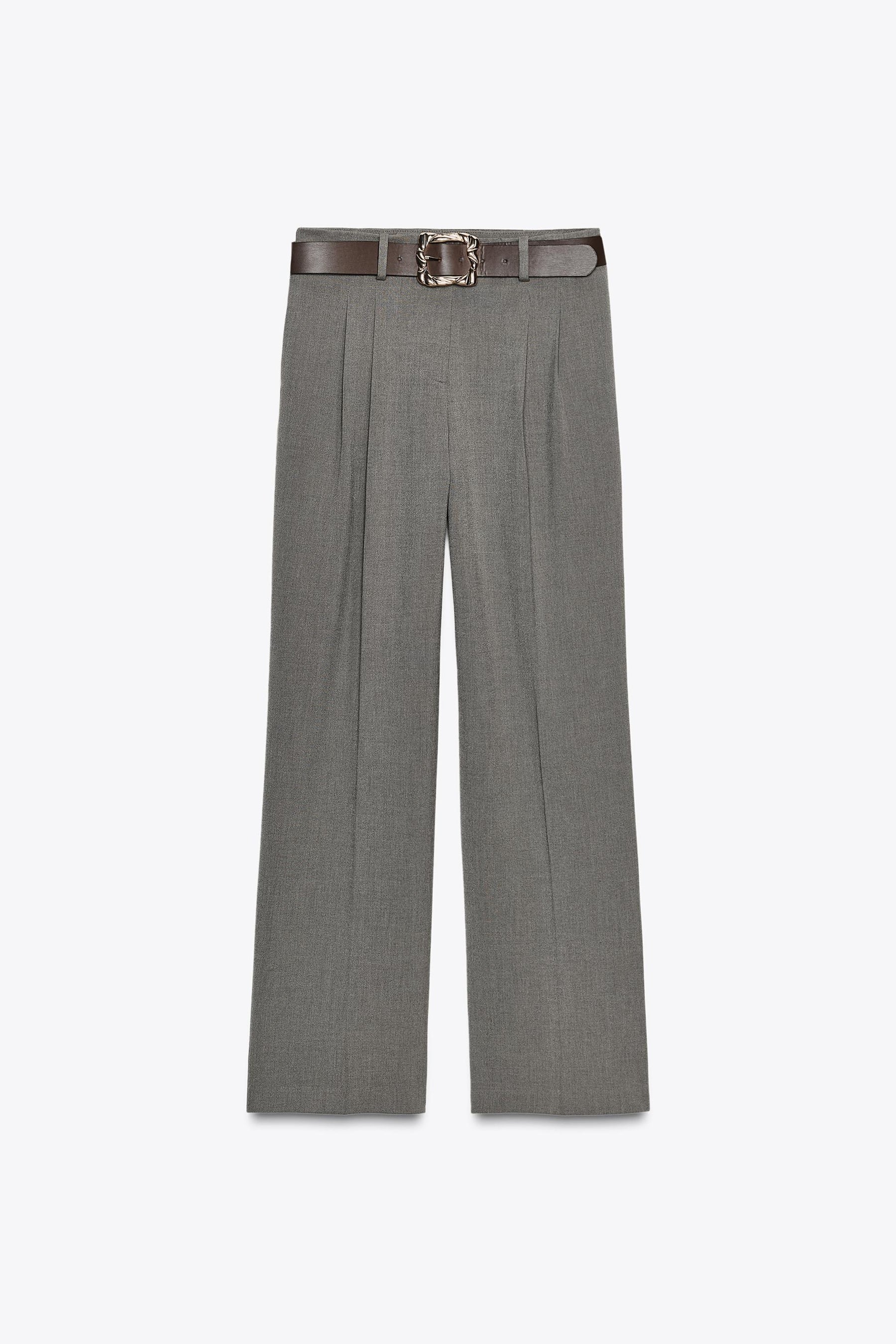 Belted Straight-Leg Trousers