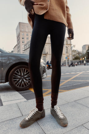 High-waist slim trousers